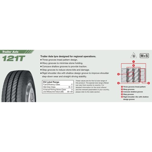 285/70 R19.5 YOKOHAMA 121T 150/148J  (D,B,70)